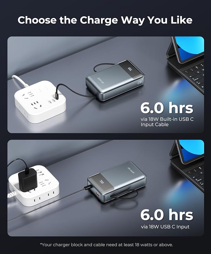 Portable-Charger-Power-Bank Travel Essentials Battery Pack USB C 30000mAh Built - Image 7