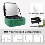 Travel Makeup Bag with LED Mirror and 10x magnifying glass with 3 Lighted - Image 4