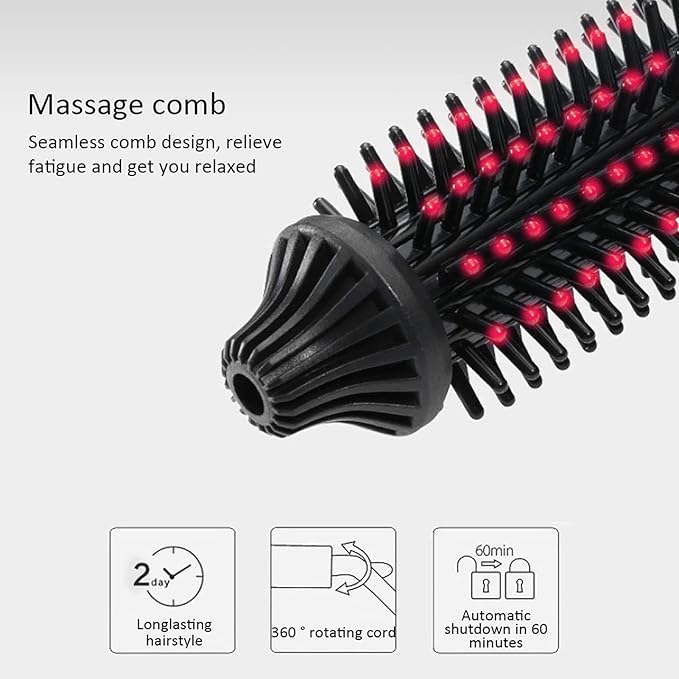Hair Curler Brush, Folding Curling Heated Round Mini Portable Travel Anti Static Dual Ionic Ceramic Thermal Styler Hair Styling Tool Hot Air Styling Brush for Volume and Soft Curls