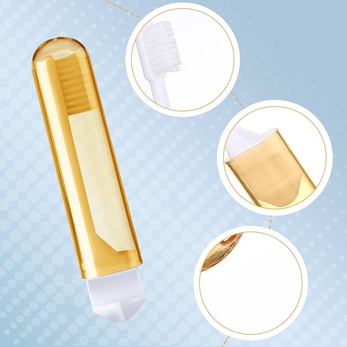 Patelai 4 Pcs Travel Toothbrush Set, Soft Bristle Mini Foldable Tooth Brush - Image 3