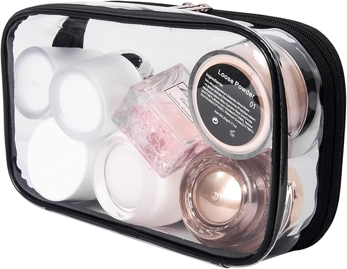 Portable Zippered Transparent Vinyl Travel Cosmetic Bag Clear PVC Makeup Kits - Image 6