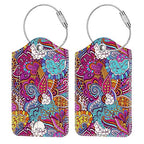 Luggage Tags Privacy Cover ID Label for Travel Bag Suitcase (Peacock Flower)