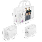 3Pcs Crystal Clear PVC Travel Toiletry Bag Kit - Image 3