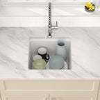 Dcolora 18 Inch Wet Bar Sink Granite Composite White Undermount Small Kitchen - Image 9