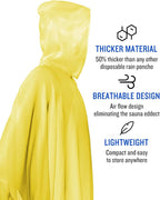 SaphiRose Disposable Rain Ponchos Emergency Clear Poncho - Image 2