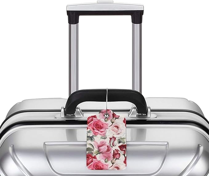 2PC Red Rose Flower Luggage Tag - Image 5