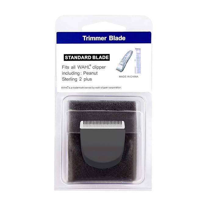 Professional Peanut Clipper/Trimmer Snap On Replacement Blades #2068-300 - Compatible with Wahl Peanut Hair Clipper/Trimmer, 2 Pack Black