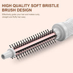 Thermal Brush 0.5 Inch Curling Iron Volumizing Heated Round Brush 1/2 Inch Ceramic Tourmaline Heated Hot, Multifunctional Styler Curling Wand (White, 0.5 inch)
