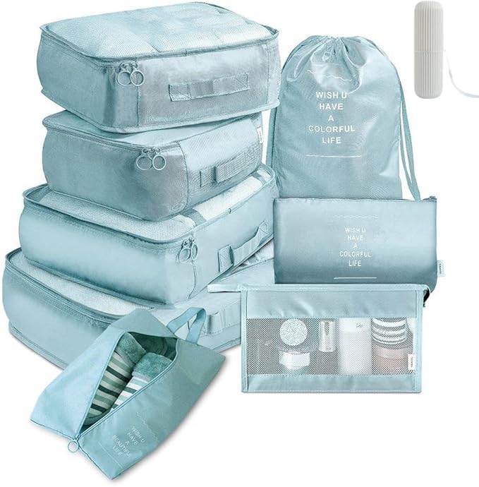 9 Set Packing Cubes for Suitcases, Aydicon Travel Luggage Packing Organizers by Unknown