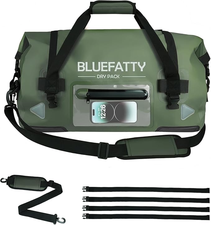 Waterproof Motorcycle Duffel Bag Roll Top Dry Duffel Bag by BLUEFATTY