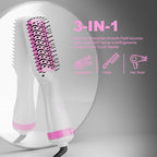 DAN Technology 3 in 1 Blow Dryer Brush,Hair Dryer Brush,Paddle BrushBlowDryer,Hair StraightenerBrush,BlowDryerBrush for Black Hair