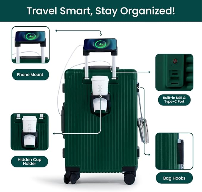 NOBL Travel Carry On Luggage, Noble Zipperless Aluminum Frame PC Hard Shell - Image 3