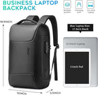 BANGE Black Genuine Leather Laptop Backpack - Image 4