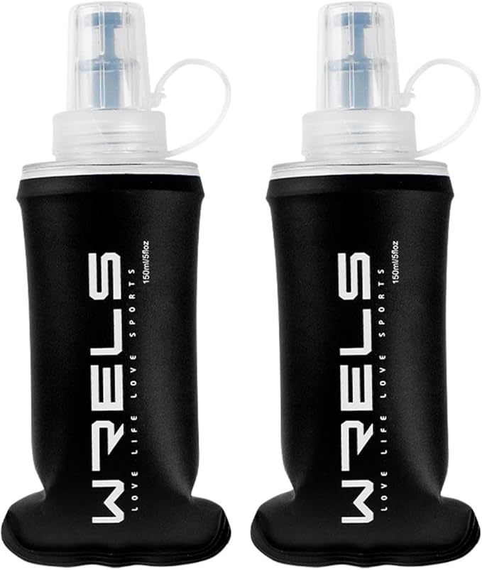 Folding Soft Flask Portable Collapsible Running Lightweight Water Bottle by WRELS
