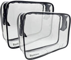 TSA Approved Clear Toiletry Bag 2-Pack, Quart Size Travel Cosmetic & Makeup Bags by Unknown