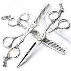 6/7-inch Professional Hairdresser Set, Stainless Steel Scissors (6 inch-3pc-A) (6 Inch-3pc-a)