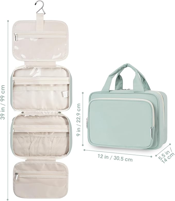 Travel Toiletry Bag for Women Large Hanging Makeup Bag Organizer Toiletries Bag - Image 9