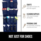 GORILLA GRIP Over the Door Shoe Organizer, 24 Large Breathable Mesh Pockets - Image 7
