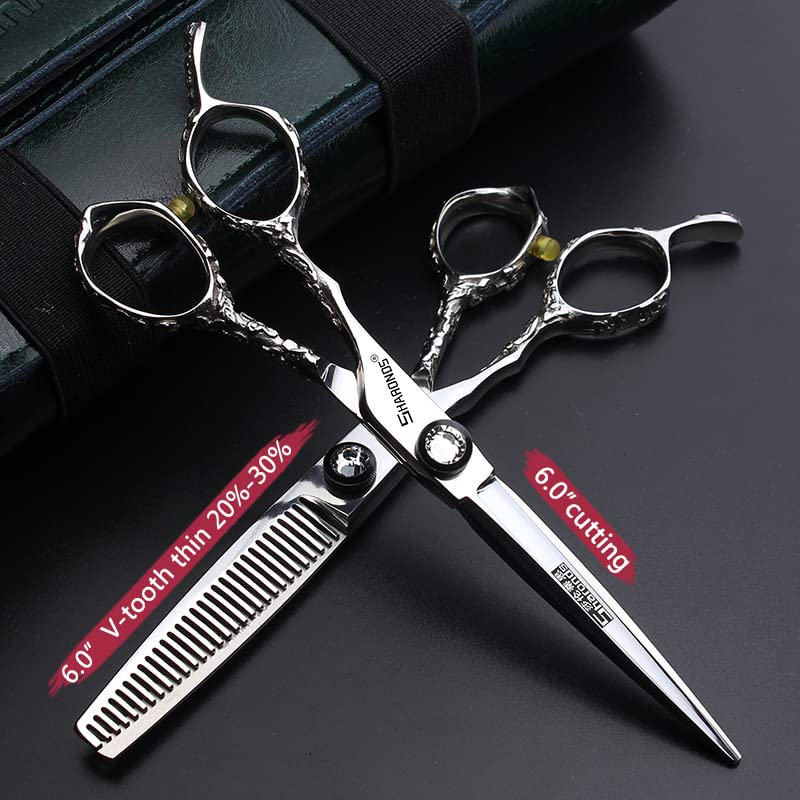 6 Inch Professional Hairdresser Scissors Left Handed Hairdresser Scissors Set (6-inch 3pc-b)