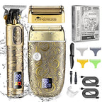 Hair Clippers for Men & Electric Razor Shavers Set (Gold)