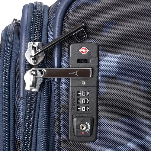 Platinum Elite Checked Luggage Spinner (Checked-Medium 25-Inch / Navy Camouflage)