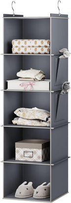 YOUDENOVA Hanging Closet Organizer, 5-Shelf Closet Hanging Storage Shelves by YOUDENOVA