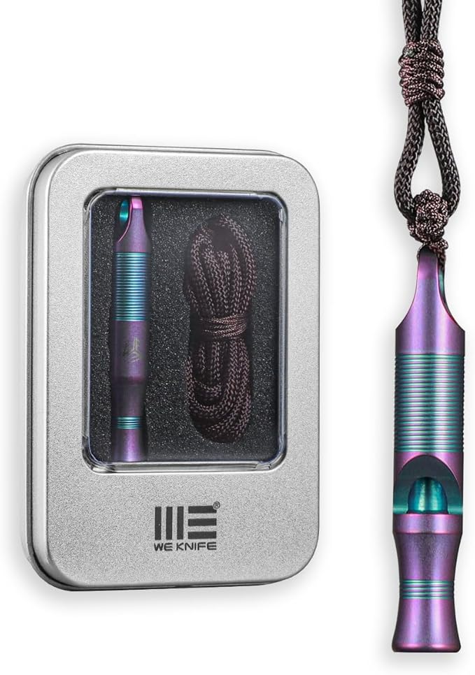 WeKnife Emergency Whistle Survival Loud, Titanium Outdoor Safety Whistle by WeKnife