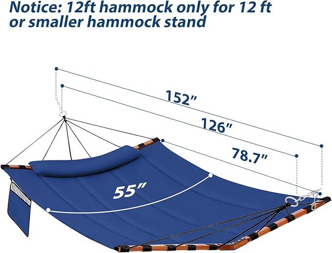 TegerDeger 12FT 2 Person Hammock Large Hammock 450LB Capacity - Image 6