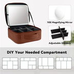 Travel Makeup Bag with LED Mirror and 10x magnifying glass with 3 Lighted - Image 4