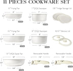 GiPP 11Pcs Pots and Pans Set Non Stick, Cookware Sets Nonstick Detachable Handle - Image 2