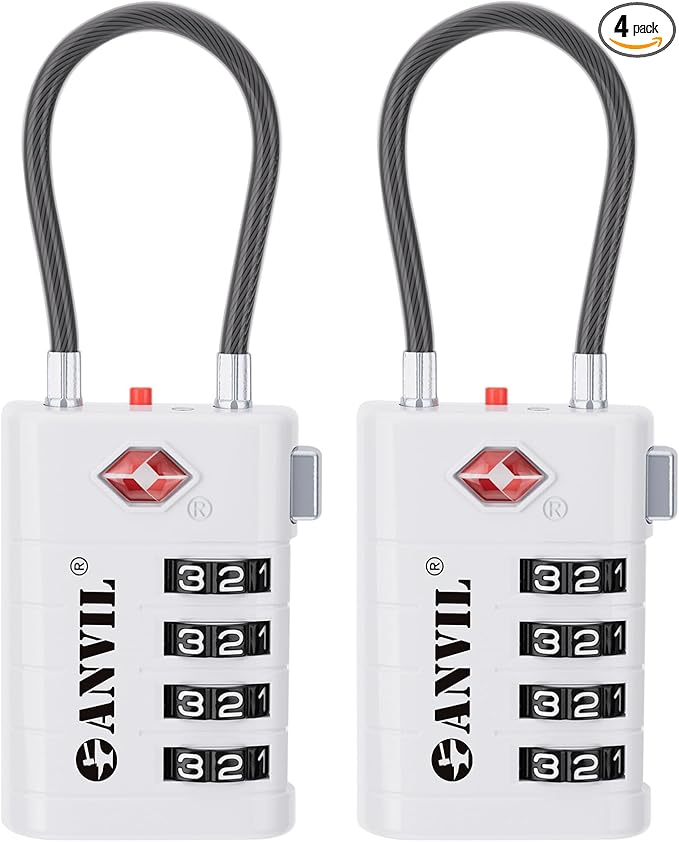 ANVIL 4 Digit Luggage Locks, TSA Locks by ANVIL