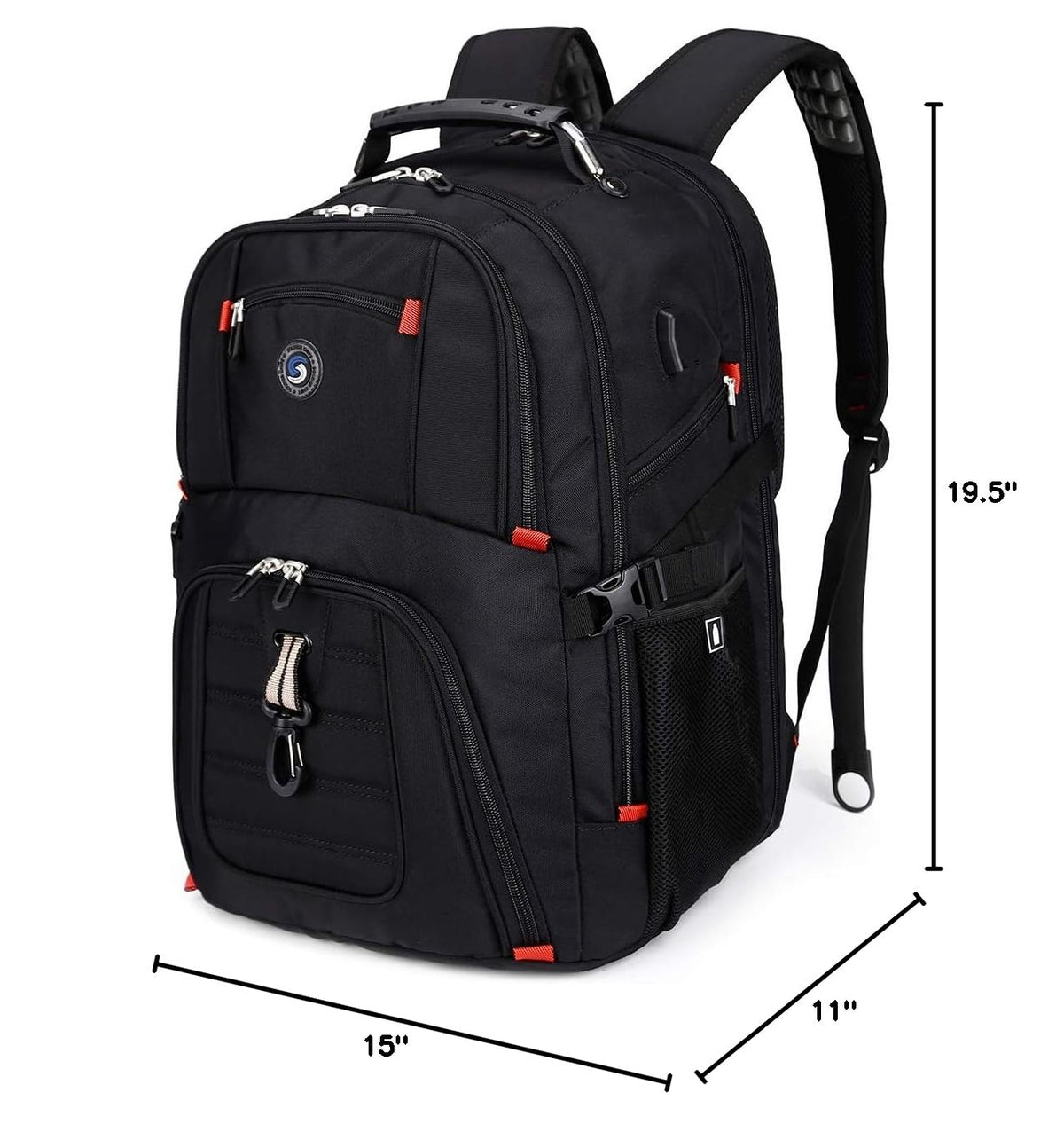 Extra Large Travel Laptop Backpack for Men (Black / Travel Backpacks)