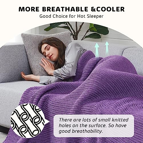 Knitted Weighted Blanket (31-grayish Purple / 48" x 72" | 12lbs)