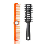 2Pcs Professional Barber Comb, Spinner Wide Tooth Hair Comb Anti Static Cutting Comb, Barbers Styling Curly Parting Set for Men and Women All Hair Types (Orange)