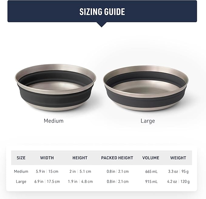 Sea to Summit Detour Stainless Steel Collapsible Bowl, Moonstruck Grey - Image 6