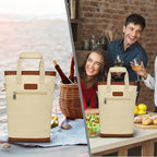 opux Two Bottle Wine Bag Carrier Tote, Insulated Leakproof 2 Bottle Wine Cooler - Image 8