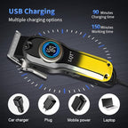 LQT® Hair Clippers for Men Professional, Body Hair Trimmer & Cordless Grooming Set with LED Display Zero Gap Clippers,Fade Haircut Kit, Electric Hair Cut Machines- Ideal Gifts for Men (Gold)
