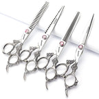 Purple Professional Hairdressing Scissors Hairdresser Hairstylist Cutting Hair & Thinning Hairdressing Scissor (7-inch 4pc)