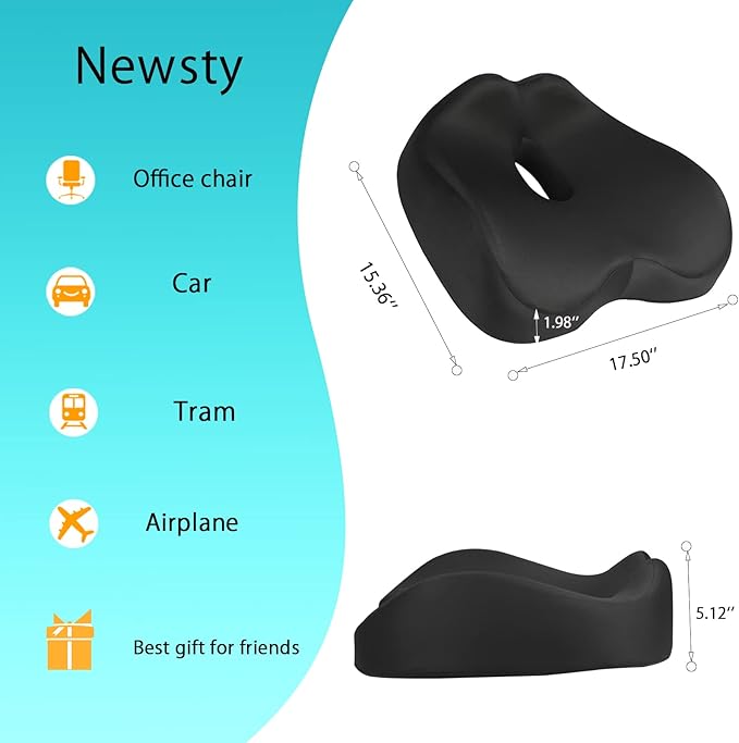 Pressure Relief Seat Cushion for Long Sitting Hours on Office, Home Chair - Image 2