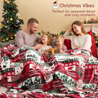 Christmas Fleece Blanket Queen (Christmas Plaid / Queen(90" X 90"))