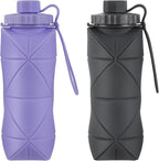 YCT Collapsible Silicone Travel Water Bottle 20oz, Reuseable Leakproof BPA Free by YCT