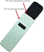 Wanty Hair Straighteners Case with Fastener - Neoprene Curling Iron Holder Flat Iron Curling Wand Travel Cover Case Bag PouchShield Curling Iron Cover - Flat Iron Travel Pouch (Green)