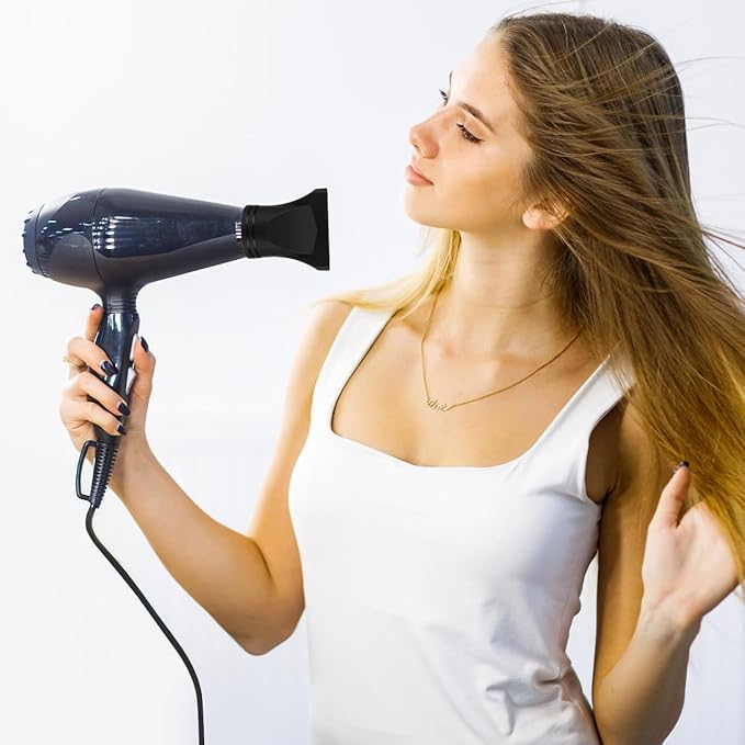 2pcs Hair Dryer Diffuser Nozzle Chi Blow Dryer Nozzle Flexible Nozzle Hair Dryer Nozzle Blow Diffuser Attachment Hair Dryer Diffuser Replacement Accessory Curly Volumizing Black