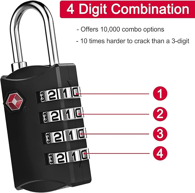 ZHEGE Travel Locks, TSA Approved Locks - Image 4