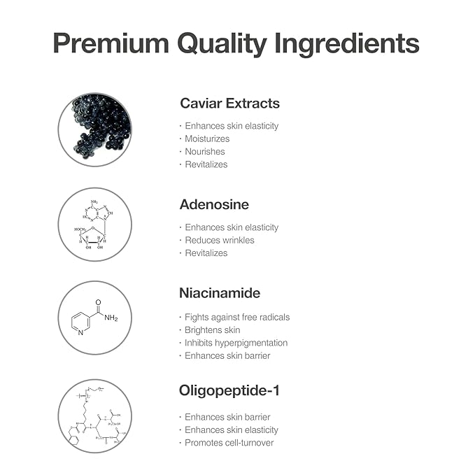 OxygenCeuticals Caviar Protein Fluid – Total Anti-Aging Ampoule with 5% Caviar Complex, Niacinamide & Adenosine, Peptide-Enriched Brightening & Firming Serum for Youthful Radiance. 1.69 fl.oz (50ml)