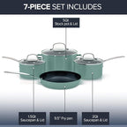 Nuwave Healthy Duralon Blue Ceramic Nonstick Coated 7pc Cookware Set, - Image 2