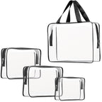 4Pcs Crystal Clear PVC Travel Toiletry Bag Kit by ROYBENS