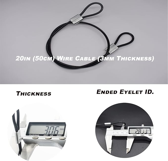 10 pcs 20 inch 3mm Thickness Stainless Steel Wire Cable - Image 2