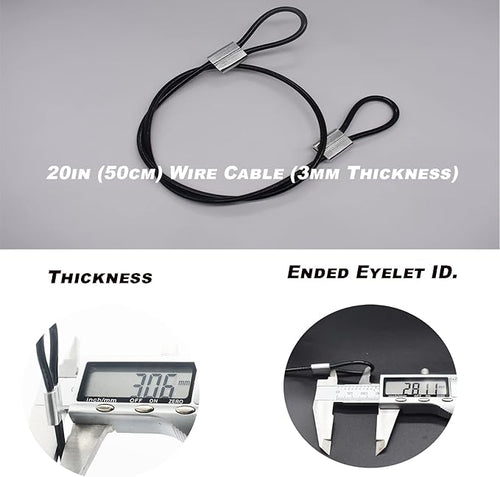 10 pcs 20 inch 3mm Thickness Stainless Steel Wire Cable - Image 2