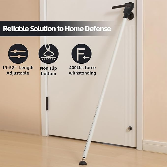 2 Pack Door Security Bar & Sliding Patio Door Lock Bar – Heavy Duty Adjustable - Image 3